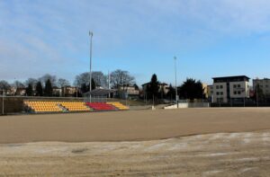 08.01.2020 Busko-Zdrój. Modernizacja stadionu miejskiego / Marta Gajda / Radio Kielce