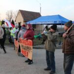 23.01.2020. Sielec Biskupi. Akcja protestacyjna przeciwko planom budowy biogazowni / Marta Gajda / Radio Kielce
