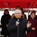 14.01.2019 Chmielnik. Otwarcie północnej obwodnicy miasta. Przemawia poseł Krzysztof Lipiec / Jarosław Kubalski / Radio Kielce