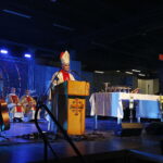 26.01.2019 Kielce połączyły się duchowo z Panamą, gdzie odbywają się Światowe Dni Młodzieży. Msza w hali Targów Kielce. Biskup Marian Florczyk / Jarosław Kubalski / Radio Kielce