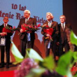 12.05.2019 Kielce. WDK. 10 lecie istnienia audycji Polskiego Radia Kielce "Moc Historii". Bohdan Gumowski, Cezary Jastrzębski, Tomasz Tamborski i marszałek Andrzej Bętkowski / Jarosław Kubalski / Radio Kielce