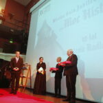 12.05.2019 Kielce. WDK. 10 lecie istnienia audycji Polskiego Radia Kielce "Moc Historii". Prezes RK Janusz Knap, Magdalena Sitek, Bohdan Gumowski i Cezary Jastrzębski / Jarosław Kubalski / Radio Kielce