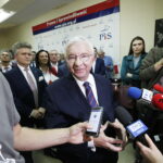 13.10.2019 Kielce. Wybory parlamentarne. Sztab wyborczy Prawa i Sprawiedliwości. Ogłoszenie wstępnych wyników wyborów. Poseł Krzysztof Lipiec / Jarosław Kubalski / Radio Kielce