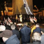 13.12.2019 Kielce. Uroczystości w 38. rocznicę wprowadzenia stanu wojennego. Złożenie kwiatów pod pomnikiem księdza Jerzego Popiełuszki / Jarosław Kubalski / Radio Kielce