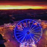 02.01.2020 Kielce. Zachód Słońca i diabelski młyn na Rynku / Jarosław Kubalski / Radio Kielce