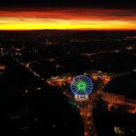 02.01.2020 Kielce. Zachód Słońca i diabelski młyn na Rynku / Jarosław Kubalski / Radio Kielce