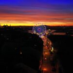 02.01.2020 Kielce. Zachód Słońca i diabelski młyn na Rynku / Jarosław Kubalski / Radio Kielce