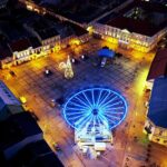 02.01.2020 Kielce. Zachód Słońca i diabelski młyn na Rynku / Jarosław Kubalski / Radio Kielce