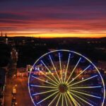 02.01.2020 Kielce. Zachód Słońca i diabelski młyn na Rynku / Jarosław Kubalski / Radio Kielce