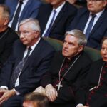 07.01.2020 Kielce. Spotkanie świąteczno-noworoczne świętokrzyskich struktur Prawa i Sprawiedliwości w WDK. Biskup Jan Piotrowski, poseł Krzysztof Lipiec, biskup Krzysztof Nitkiewicz i biskup Henryk Tomasik / Jarosław Kubalski / Radio Kielce