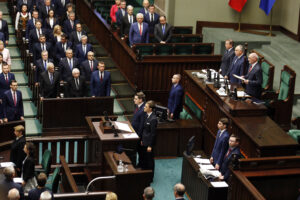 Warszawa. Sejm. Pierwsze posiedzenie izby IX kadencji - ślubowanie / Jarosław Kubalski / Radio Kielce