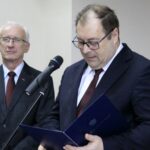10.01.2020. Kielce. Spotkanie opłatkowe Zarządu Regionu Świętokrzyskiego NSZZ "Solidarność". Na zdjęciu (od lewej): Waldemar Bartosz - przewodniczący świętokrzyskiej Solidarności i Wiesław Łyszczek - Główny Inspektor Pracy / Radio Kielce