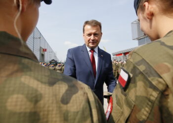 Rozpoczęcie XXVI Międzynarodowego Salonu Przemysłu Obronnego. Uroczysta Inauguracja Roku Szkolnego Klas Mundurowych. Na zdjęciu: Mariusz Błaszczak - Minister Obrony Narodowej / Marzena Mąkosa / Radio Kielce