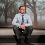 "Widnokrąg" Wiesława Myśliwskiego -  próba w Teatrze im. Stefana Żeromskiego w Kielcach. Wojciech Niemczyk - narrator / Marzena Mąkosa / Radio Kielce