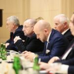 Kielce. 20.12.2019. Sesja Sejmiku Województwa Świętokrzyskiego w Filharmonii Świętokrzyskiej. Na zdjęciu (od lewej): Andrzej Bętkowski - marszałek województwa świętokrzyskiego, Marek Bogusławski - wicemarszałek województwa świętokrzyskiego, Marek Jońca – członek zarządu województwa świętokrzyskiego, Mariusz Gosek - członek zarządu województwa świętokrzyskiego / Wiktor Taszłow / Radio Kielce