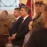 01.08.2019 Kielce. 75. rocznica wybuchu Powstania Warszawskiego. Na zdjęciu (od lewej): Marcin Piętak - dyrektor gabinetu marszałka i Andrzej Pruś - przewodniczący sejmiku województwa / Wiktor Taszłow / Radio Kielce