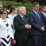 01.08.2019 Kielce. 75. rocznica wybuchu Powstania Warszawskiego. Poseł Maria Zuba, poseł Krzysztof Lipiec, radny Jarosław Karyś i Marcin Piętak - dyrektor gabinetu marszałka województwa / Wiktor Taszłow / Radio Kielce