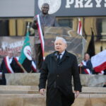 Kielce. 27.10.2019. Uroczystość odsłonięcia pomnika Przemysława Gosiewskiego. Przemawia Jarosław Kaczyński - prezes PiS / Wiktor Taszłow / Radio Kielce