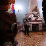 Kielce. 09.01.2020. Wernisaż wystawy fotografii mongolskiego fotografa Bayar Balgantserena w WDK. Na zdjęciu: Bataa Nemekh - ambasador nadzwyczajny Mongolii / Wiktor Taszłow / Radio Kielce