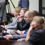 Kielce. 16.01.2020. Sesja rady miasta. Na zdjęciu (od lewej): Katarzyna Czech - Kruczek - radna, Agata Wojda - radna / Wiktor Taszłow / Radio Kielce