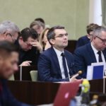 Kielce. 16.01.2020. Sesja rady miasta. Na zdjęciu (od prawej): Arkadiusz Kubiec - wiceprezydent Kielc, Marcin Różycki - wiceprezydent Kielc / Wiktor Taszłow / Radio Kielce