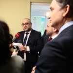 Kielce. 16.01.2020. Wizyta ministra sprawiedliwości Zbigniewa Ziobro w Wojewódzkim Szpitalu Zespolonym w Kielcach. Na zdjęciu: Bartosz Stemplewski - dyrektor WSZ / Wiktor Taszłow / Radio Kielce