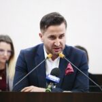 Kielce. 16.01.2020. Sesja rady miasta. Na zdjęciu (od lewej): Joanna Winiarska - wiceprzewodnicząca Rady Miasta Kielce, Kamil Suchański - przewodniczący Rady Miasta Kielce / Wiktor Taszłow / Radio Kielce