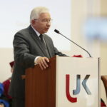 Kielce. 03.10.2019. Uniwersytet Jana Kochanowskiego. Inauguracja roku akademickiego. Przemawia Krzysztof Lipiec - poseł / Wiktor Taszłow / Radio Kielce