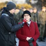 Suchedniów. 18.01.2020. Obchody 157. rocznicy wybuchu Powstania Styczniowego. Na zdjęciu ( od lewej): Michał Kita - Radio Kielce, Maria Zuba - doradcą wojewody świętokrzyskiego / Wiktor Taszłow / Radio Kielce