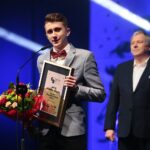 31.01.2020. Kielce. Gala finałowa 68. Plebiscytu Świętokrzyskie Gwiazdy Sportu 2019. Nadzieja Świętokrzyskiego Sportu Jakub Sobura-Durma / Wiktor Taszłow / Radio Kielce