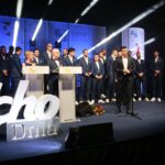 31.01.2020. Kielce. Gala finałowa 68. Plebiscytu Świętokrzyskie Gwiazdy Sportu 2019. Przemawia Paweł Papaj - rzecznik prasowy klubu PGE Vive Kielce / Wiktor Taszłow / Radio Kielce