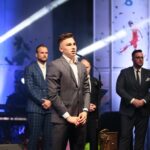 31.01.2020. Kielce. Gala finałowa 68. Plebiscytu Świętokrzyskie Gwiazdy Sportu 2019. Przemawia Mateusz Sowiński / Wiktor Taszłow / Radio Kielce