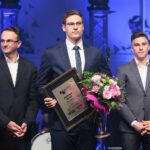 31.01.2020. Kielce. Gala finałowa 68. Plebiscytu Świętokrzyskie Gwiazdy Sportu 2019. Na zdjęciu (od lewej): Andrzej Stawski – olimpijczyk, Piotr Bujak, Mateusz Sowiński / Wiktor Taszłow / Radio Kielce