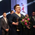 31.01.2020. Kielce. Gala finałowa 68. Plebiscytu Świętokrzyskie Gwiazdy Sportu 2019. Przemawia Katarzyna Furmanek - młociarka / Wiktor Taszłow / Radio Kielce