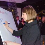 04.01.2020. Busko-Zdrój. Prezentacja Kalendarza Artystycznego 2020. Na zdjęciu: Małgorzata Szymankiewicz - autorka prac, które znalazły się na kartach Kalendarza Artystycznego na 2020 rok / Zbigniew Witaszek