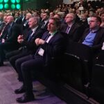 26.02.2020 Kielce. Konferencja „Wysoka jakość Powietrza wyzwaniem XXI wieku” w Targach Kielce. Na zdjęciu (w pierwszym rzędzie od lewej): poseł Bartłomiej Dorywalski, poseł Agata Wojtyszek, senator Krzysztof Słoń, wiceminister Anna Krupka, Grzegorz Socha - wiceprezes WFOŚiGW w Kielcach, Ryszard Gliwiński - prezes WFOŚiGW w Kielcach, wicewojewoda Rafał Nowak, wojewoda Zbigniew Koniusz, Andrzej Pruś - przewodniczący sejmiku województwa / Michał Kita / Radio Kielce