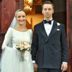 08.02.2020 Warszawa. Ślub Krzysztofa Bosaka. Na zdjęciu z żoną Kariną / Facebook