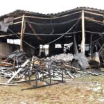 11.02.2020. Kornica. Zakład drzewny przy ulicy Przemysłowej, w którym wybuchł pożar / Magdalena Galas-Klusek / Radio Kielce