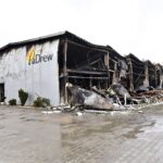 11.02.2020. Kornica. Zakład drzewny przy ulicy Przemysłowej, w którym wybuchł pożar / Magdalena Galas-Klusek / Radio Kielce