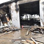 11.02.2020. Kornica. Zakład drzewny przy ulicy Przemysłowej, w którym wybuchł pożar / Magdalena Galas-Klusek / Radio Kielce