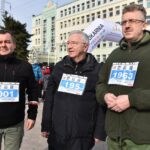 29.02.2020. Końskie I Powiatowy Marszobieg Pamięci Żołnierzy Wyklętych „Tropem Wilczym”. Na zdjęciu (w środku): poseł Krzysztof Lipiec, lider świętokrzyskich struktur PiS / Magdalena Galas-Klusek / Radio Kielce