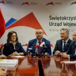 06.02.2020. Kielce. Konferencja wojewody i wiceministra rodziny, pracy i polityki społecznej. Na zdjęciu (od lewej): Rafał Nowak - wicewojewoda świętokrzyski, Agata Wojtyszek - poseł PiS,