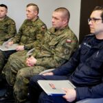 20.02.2020 Kielce. Spotkanie inicjujące projekt Radia Kielce - „Strefa munduru”. Od lewej: major Andrzej Szostak - Centrum Przygotowań do Misji Zagranicznych, Daniel Woś - 10. Świętokrzyska Brygady Obrony Terytorialnej,  płk Grzegorz Motak - Dowódca 10. Świętokrzyskiej Brygady Obrony Terytorialnej / Piotr Kwaśniewski / Radio Kielce