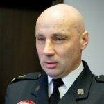 20.02.2020 Kielce. Spotkanie inicjujące projekt Radia Kielce - „Strefa munduru”. Brygadier Grzegorz Rajca - zastępca Wojewódzkiego Komendanta Państwowej Straży Pożarnej w Kielcach / Piotr Kwaśniewski / Radio Kielce
