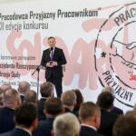 24.02.2020 Warszawa. Gala konkursu „Pracodawca Przyjazny Pracownikom”. Przemawia prezydent Andrzej Duda / Jakub Szymczuk / KPRP