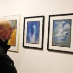 19.02.2020. Kielce. Wystawa prac Józefa Grzegorza Michałka „Poza kreską" w Galerii Sztuki Współczesnej Pałacyku T. Zielińskiego w Kielcach / Jarosław Kubalski / Radio Kielce