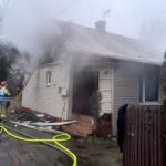 25.02.2020. Końskie. Pożar domu / PSP Końskie