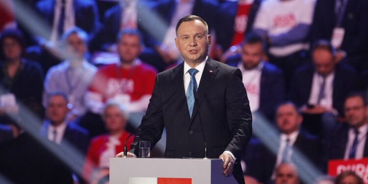 15.02.2020. Warszawa. Konwencja PiS - inauguracja kampanii wyborczej prezydenta Andrzeja Dudy. Na zdjęciu: Andrzej Duda, prezydent RP ubiegający się o reelekcję / Jarosław Kubalski / Radio Kielce