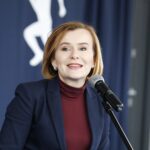 24.02.2020 Drugnia. Otwarcie hali sportowej przy szkole podstawowej. Anna Krupka - wiceminister sportu / Jarosław Kubalski / Radio Kielce