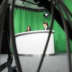 26.02.2020 Kielce. Centrum Mediów UJK. Studio telewizyjne dla studentów dziennikarstwa. Rektor UJK prof. Jacek Semaniak / Jarosław Kubalski / Radio Kielce